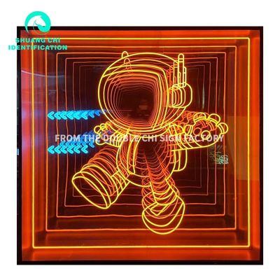 2023 Material Abyss 3D Stéréo Custom Neon Infinity Mirror avec bandes LED Source lumineuse
