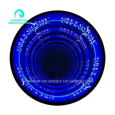 Fixe à vis de mur de forme personnalisée Abyss Neon Mirror pour la décoration intérieure contemporaine