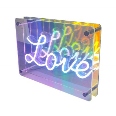 Affichage de miroir à LED personnalisé avec matériau acrylique et conception de caractères mini lumineux
