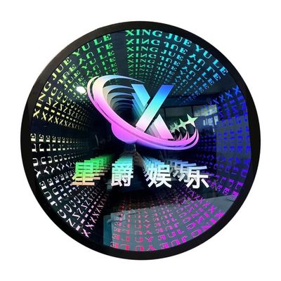 Conceptions personnalisées Logo du miroir infini RGB Carton néon Boîtes lumineuses pour publicité intérieure