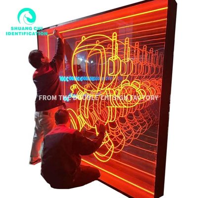 Source lumineuse LED Mode Sens de la technologie HD Glace trempée Abysse miroir Neon miroir