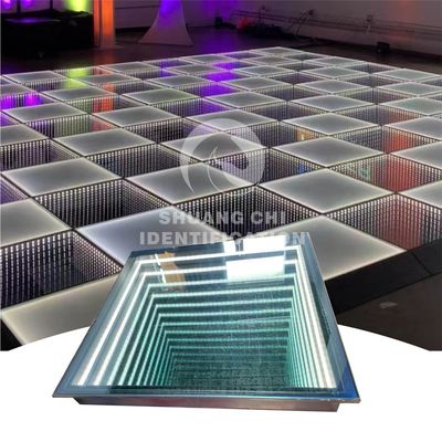 Portable 3D Infinity LED Mirror Piles numériques Lumière de sol de danse pour les mariages et les fêtes