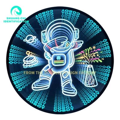 Source lumineuse LED Mode Sens de la technologie HD Glace trempée Abysse miroir Neon miroir