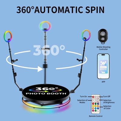 25 cm de hauteur de plate-forme 360 photobooth avec machine vidéo automatique et conception professionnelle