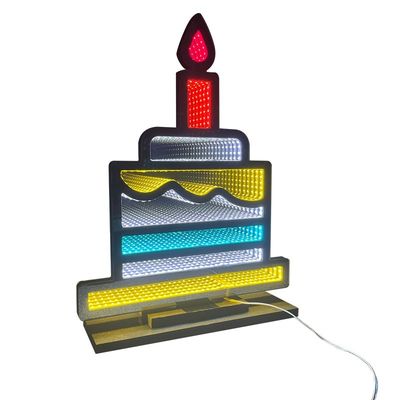 Décoration de Noël fournitures intérieures Nom de fête Noël LED lumière miroir magique acrylique