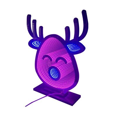 Lampe de cerf de Noël à LED bande lumineuse miroir magique acrylique pour l'effet d'éclairage festif