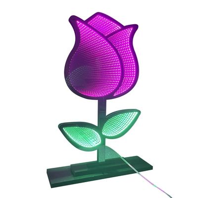 Miroir magique acrylique Abyssal Miroir infini La plus populaire fleur de Noël lumière LED
