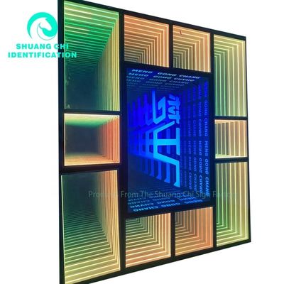 Éclairage extérieur 3D LED jusqu'à l'abîme du sol miroir néon abyssal miroir magique Taille personnalisée