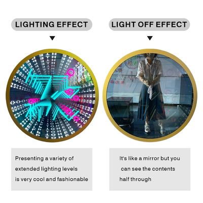 Éclairage extérieur 3D LED jusqu'à l'abîme du sol miroir néon abyssal miroir magique Taille personnalisée