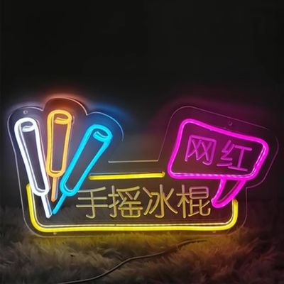 Signe néon LED acrylique neon flex pour logo extérieur personnalisé et tension DC12V/AC110-220V