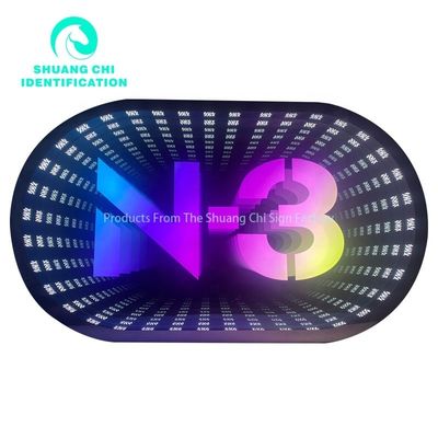 Cadre métallique durable Infinity 3D miroir personnalisé Parquet de danse au néon pour DJ disco
