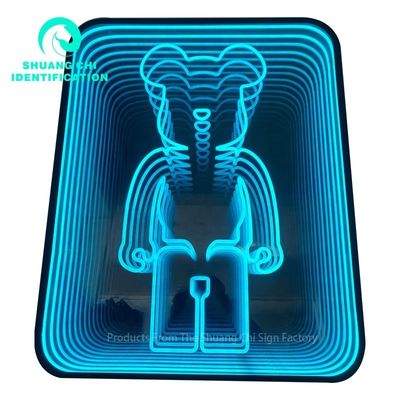Taille personnalisée Miroir de caractères lumineux pour la lumière technologique et l'ombre infinie