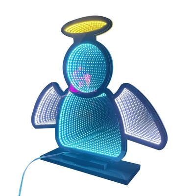 Fête de Noël Fête de Noël Double miroir à l'infini avec une lumière fantôme à profondeur infinie