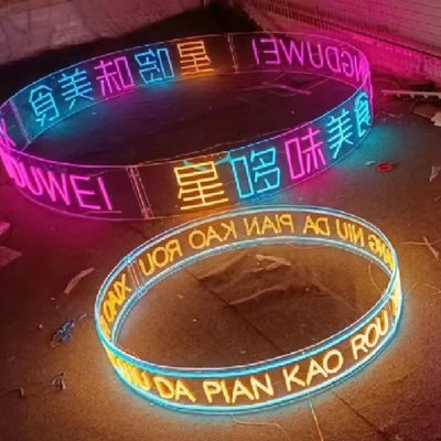 Décoration de la maison Riches couleurs LED Ring Neon Sign Light avec des lettres de néon personnalisées montées sur le mur