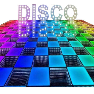 Dimmer Pista Lumière Fête de mariage 3D Miroir Parquet de danse Panneaux d'affichage LED