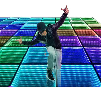 Dimmer Pista Lumière Fête de mariage 3D Miroir Parquet de danse Panneaux d'affichage LED