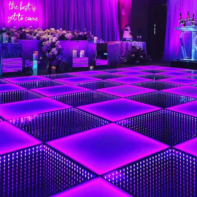 Dimmer Pista Lumière Fête de mariage 3D Miroir Parquet de danse Panneaux d'affichage LED