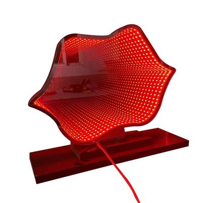 Noël Big Lip LED Light Acrylique miroir magique Abyssal miroir infini et durable