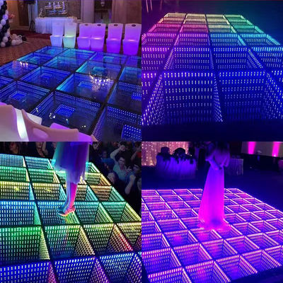 3D Infinity LED Mirror Dance Floor Pour le soutien de la fête de mariage