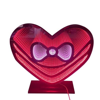 Lumière LED de Noël Amour miroir magique acrylique Abyssal miroir infini pour le cordon d'alimentation