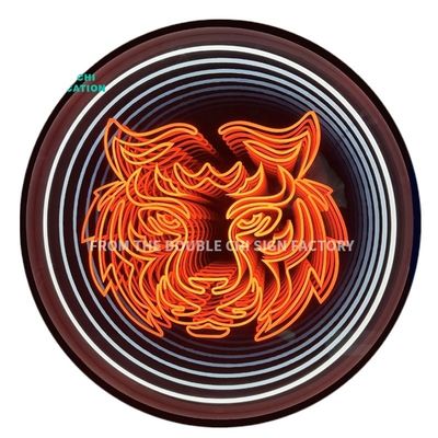 Publicité personnalisée mots lumineux miroir infini panneau au néon avec lumière au néon 3D réaliste