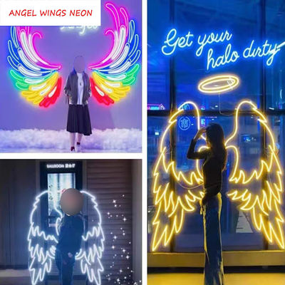 Taille personnalisée Discount LED Neon Sign for Happy Birthday Logo Wings Halloween Bar Sign