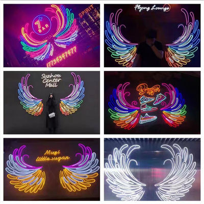 Taille personnalisée Discount LED Neon Sign for Happy Birthday Logo Wings Halloween Bar Sign