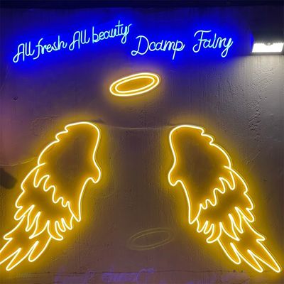 Taille personnalisée Discount LED Neon Sign for Happy Birthday Logo Wings Halloween Bar Sign