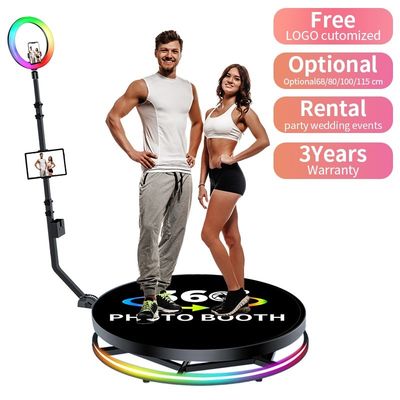 Selfie anniversaire Prop LED Mariage et événements 360 Photo Booth avec télécommande