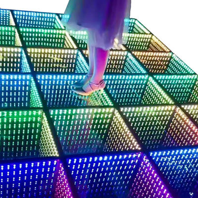 IP55-IP67 étanche à l'eau LED sol de danse pour la fête de mariage Scène DJ 3D miroir RGB éclairage