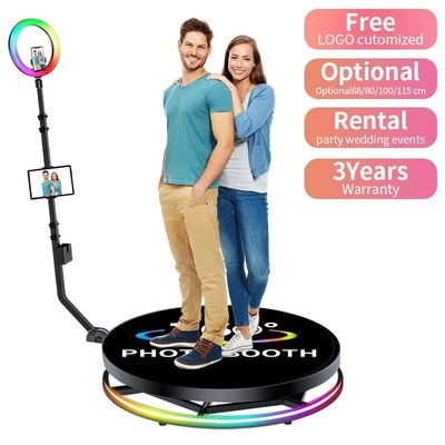 Stabler Strong Metal Tempered Glass 360 Photo Booth Parfait pour les fêtes d'anniversaire