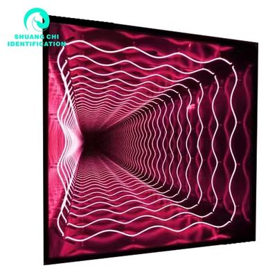 2023 Material Abyss 3D Stéréo Custom Neon Infinity Mirror avec bandes LED Source lumineuse