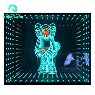 2023 Material Abyss 3D Stéréo Custom Neon Infinity Mirror avec bandes LED Source lumineuse