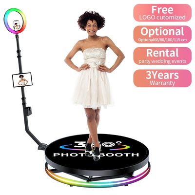 Location de photo booth 360 LED Rotation gratuit Logo Selfie Prop pour les mariages et les fêtes
