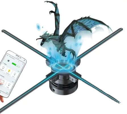 2300 Ventilateur holographique 3D de luminosité avec contrôle Wifi et écran holographique rotatif