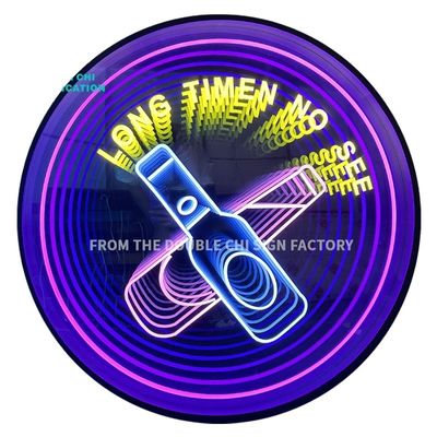 La prise d'alimentation Infinity personnalisé écran LED miroir signe au néon Pour toute organisation