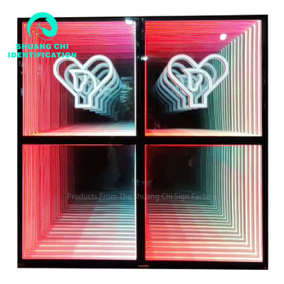 La prise d'alimentation Infinity personnalisé écran LED miroir signe au néon Pour toute organisation
