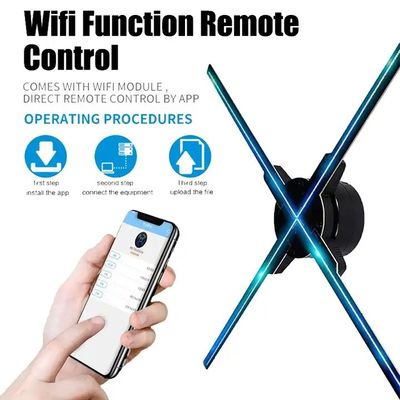 Signalisation vidéo numérique de l'hôtel Ventilateur holographique de 65 cm avec affichage d'hologramme Wifi en nuage 1080p