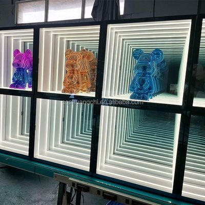 Casse d'affichage à miroir infini à haute luminosité LED pour décorations de produits 2024