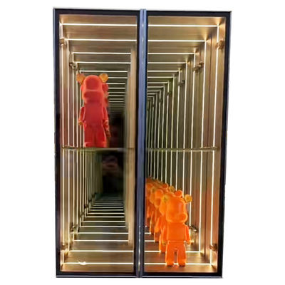 2024 épaisseur personnalisée acrylique LED abîme cas d'affichage de miroir pour magasin de fumée de détail