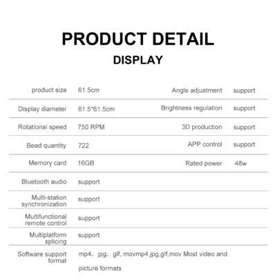Ventilateur de carte 16Gb Hologramme holographique Publicité Ventilateur LED Affichage Ventilateur holographique 3D OEM