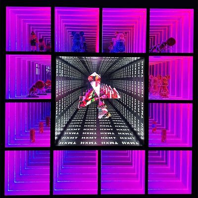 2024 épaisseur personnalisée acrylique LED abîme cas d'affichage de miroir pour magasin de fumée de détail