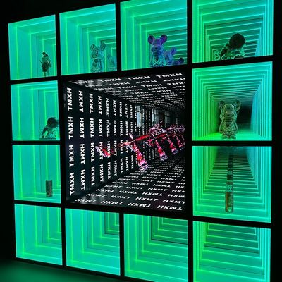 2024 épaisseur personnalisée acrylique LED abîme cas d'affichage de miroir pour magasin de fumée de détail