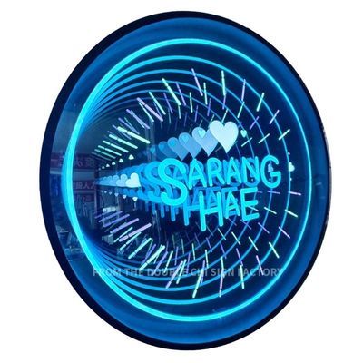 Personnalisation Abyss Neon Mirror Boîtes lumineuses publicitaires pour montage mural ou au sol