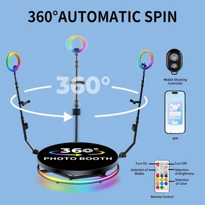 Photo-booth avec caméra rotative à 360 degrés avec support automatique et support de charge de 500 kg