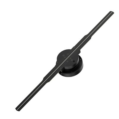 Ratio de contraste 1.28mm WiFi 3D Hologramme publicitaire ventilateur avec 2 lames et affichage LED