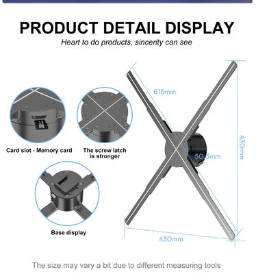Affichage d'hologramme 3D LED de 65 cm contrôlé par une application Wifi pour la promotion de produits hospitaliers