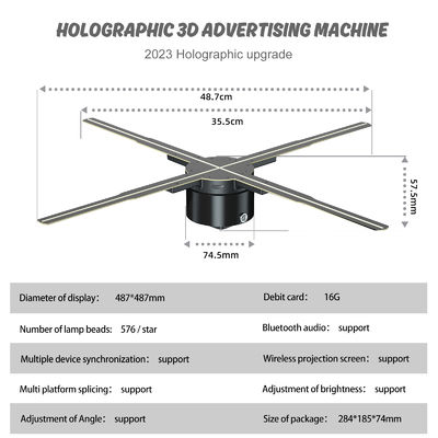 Ventilateur LED de publicité holographique 3D avec contrôle Wifi et imagerie rotative de pointe