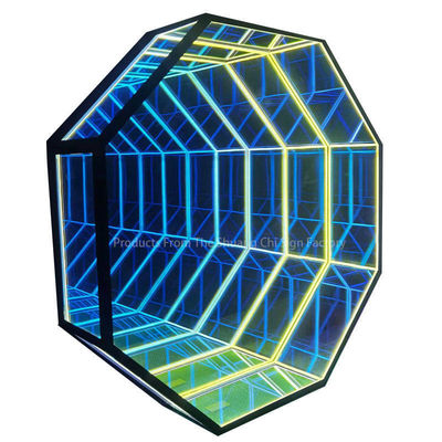 Élevez le décor magnifique miroir néon 3D à carreaux 50X50 en couleurs personnalisables