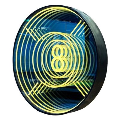 Élevez le décor magnifique miroir néon 3D à carreaux 50X50 en couleurs personnalisables